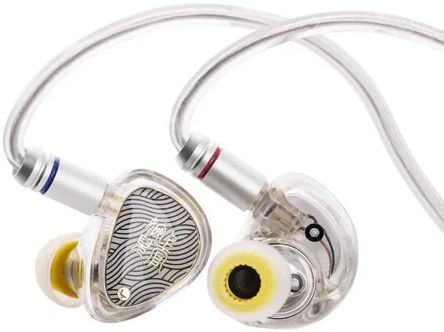 Alt view image 2 of 5 - Linsoul TANGZU Wan'er S.G II in Ear Monitor,HiFi Wired Earbuds(Clear White, 4.4mm) Kiwi Ears Flex Earbud Tips, Replacement Silicone IEM Tips