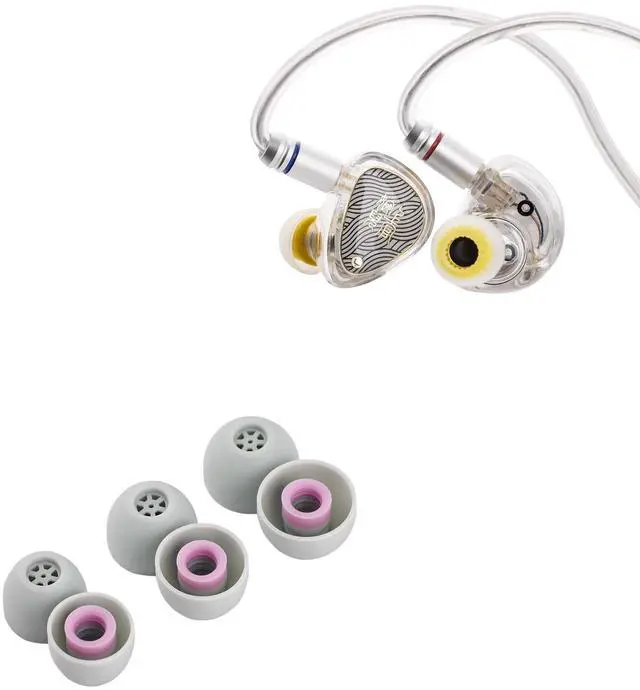 Main image of Linsoul TANGZU Wan'er S.G II in Ear Monitor,HiFi Wired Earbuds(Clear White, 4.4mm) Kiwi Ears Flex Earbud Tips, Replacement Silicone IEM Tips