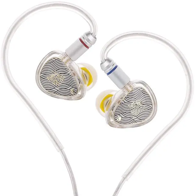 Alt view image 3 of 5 - Linsoul TANGZU Wan'er S.G II in Ear Monitor,HiFi Wired Earbuds(Clear White, 4.4mm) Kiwi Ears Flex Earbud Tips, Replacement Silicone IEM Tips