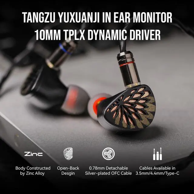 Alt view image 3 of 5 - Linsoul TANGZU YuXuanJi in Ear Monitor (Type C, Black) + Kiwi Ears Allegro Mini Portable IEM DAC