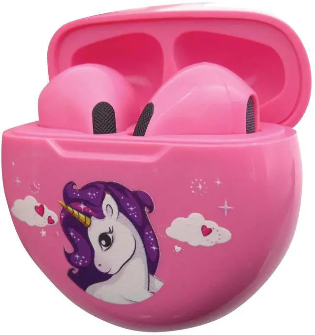 Alt view image 2 of 5 - LEXiBOOK, Unicorn, Wireless Earbuds, Bluetooth with Microphone and Control Button, Long Lasting Rechargeable Battery, Pink, HPBT05UNI
