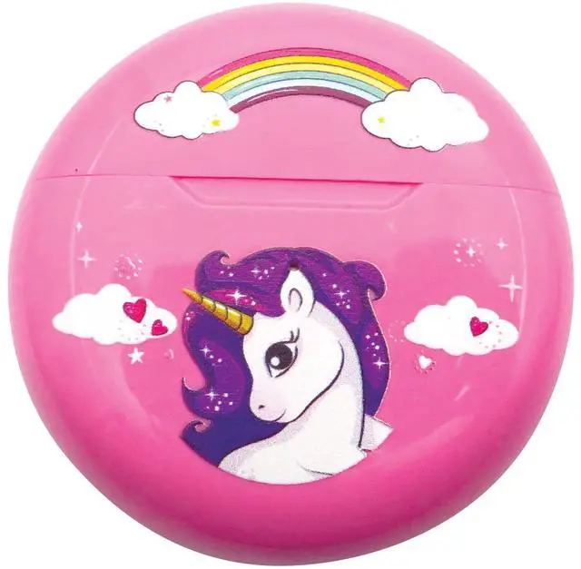 Alt view image 3 of 5 - LEXiBOOK, Unicorn, Wireless Earbuds, Bluetooth with Microphone and Control Button, Long Lasting Rechargeable Battery, Pink, HPBT05UNI