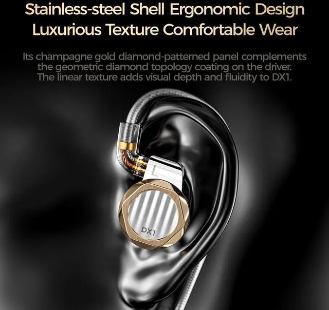 Alt view image 4 of 5 - LETSHUOER DX1 11mm Dynamic Driver Earphones, HiFi in Ear Monitor IEM,Wired Earbuds IEM, Gaming Earbuds with Detachable silver-plated monocrystalline copper cable for Musician Audiophile Singer (3.5mm)