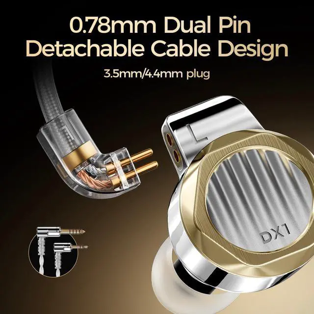 Alt view image 5 of 5 - LETSHUOER DX1 11mm Dynamic Driver Earphones, HiFi in Ear Monitor IEM,Wired Earbuds IEM, Gaming Earbuds with Detachable silver-plated monocrystalline copper cable for Musician Audiophile Singer (3.5mm)