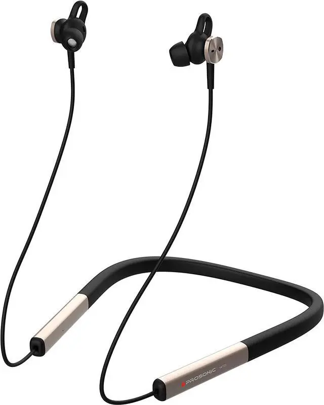Main image of Prosonic Wireless Neckband Headphones with 12mm Drivers, 12 Hours Playtime, HD Stereo, Crystal Clear Sound, IPX5 Waterproof, Sporty and Ergonomic Neck Hanging Design (Black Gold)