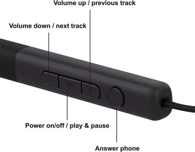 Alt view image 2 of 5 - Prosonic Wireless Neckband Headphones with 12mm Drivers, 12 Hours Playtime, HD Stereo, Crystal Clear Sound, IPX5 Waterproof, Sporty and Ergonomic Neck Hanging Design (Black Gold)