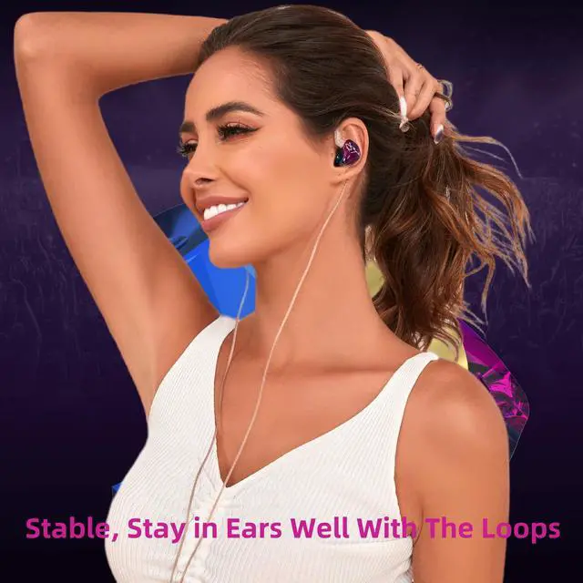Alt view image 4 of 5 - YINYOO Easy KZ ZST Colorful Hybrid Banlance Armature with Dynamic in-Ear Earphone 1BA+1DD HiFi Headset KZ in Ear Monitors Headphones Wired Earbuds IEM Earphones Gaming Earbuds (Colorful Without mic)