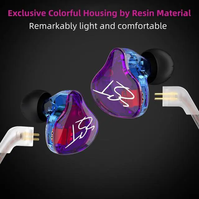Alt view image 5 of 5 - YINYOO Easy KZ ZST Colorful Hybrid Banlance Armature with Dynamic in-Ear Earphone 1BA+1DD HiFi Headset KZ in Ear Monitors Headphones Wired Earbuds IEM Earphones Gaming Earbuds (Colorful Without mic)