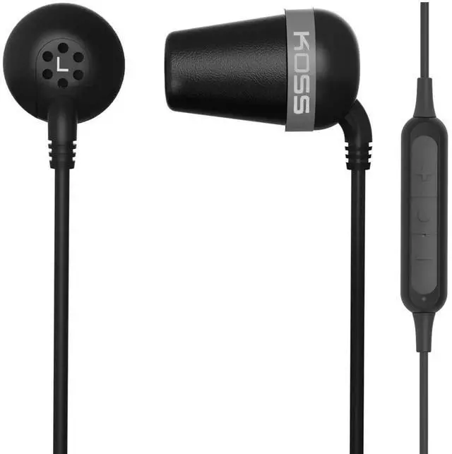 Alt view image 2 of 5 - KOSS The Plug Wireless Bluetooth in-Ear Buds, in-Line Microphone and Remote, Noise Isolating Memory Foam Cushions, Black