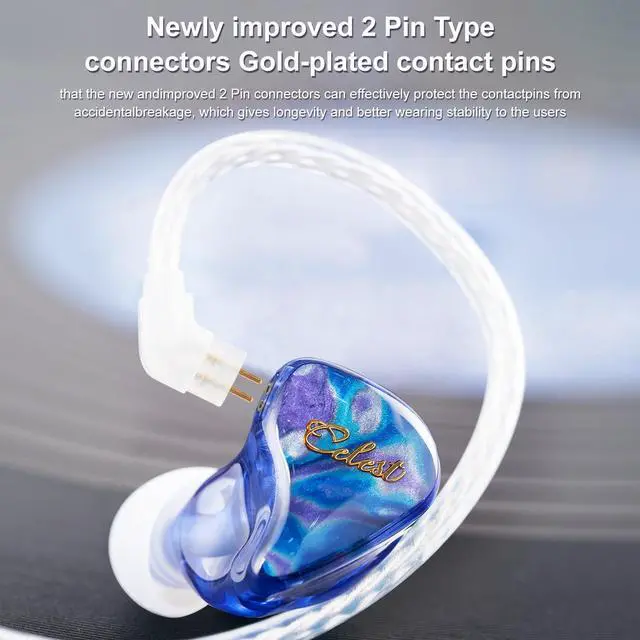 Alt view image 4 of 5 - QOA Celest WyvernQing 10mm LCP Driver in Ear Monitor Headphones, HiFi Wired Earbuds, Gaming Earbuds, IEM Earphones with Hand-Drawn Faceplate, Detachable Cable for Musicians Audiophile Singers DJ