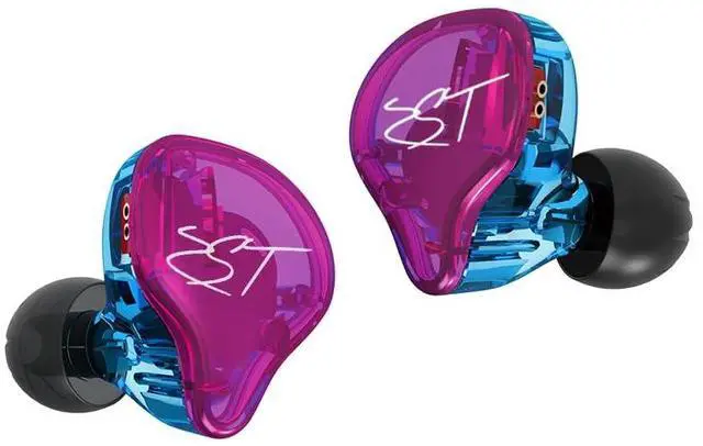 Main image of Kinboofi KZ ZST in-Ear Earbud Headphones, Colour Balanced Hybrid Dual Driver Earphones, HiFi Earbuds Bass Headset in-Ear Earphones (Purple, with mic)