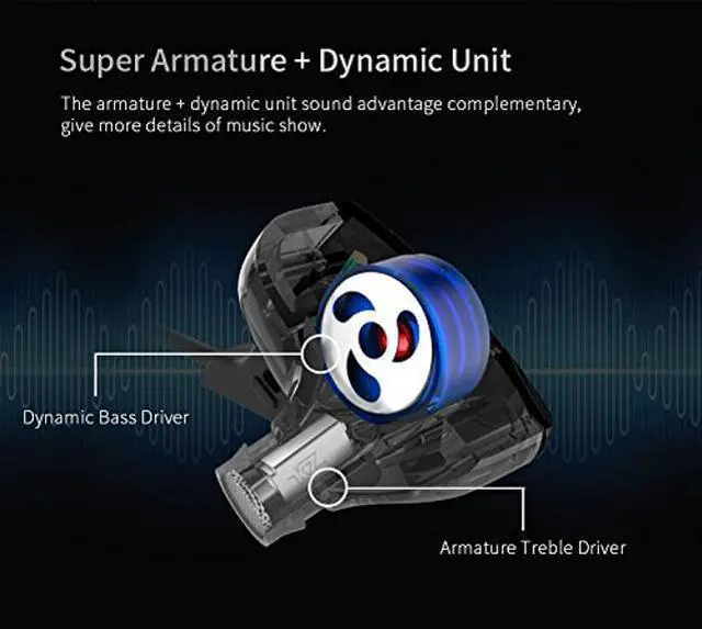 Alt view image 2 of 5 - Kinboofi KZ ZST in-Ear Earbud Headphones, Colour Balanced Hybrid Dual Driver Earphones, HiFi Earbuds Bass Headset in-Ear Earphones (Purple, with mic)