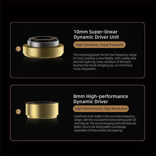 Alt view image 5 of 5 - kbear aegis IEM Cable and kz za12 in Ear Monitor Headphones