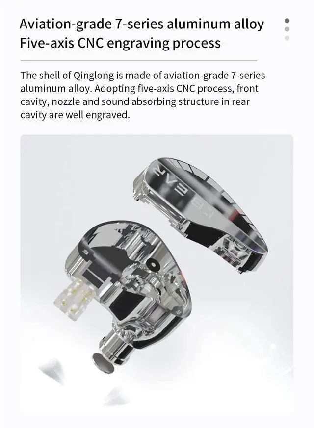 Alt view image 2 of 5 - KBEAR Qinglong in Ear Wired Headphone No Mic+5 Pairs KBEAR 07 Ear Tips