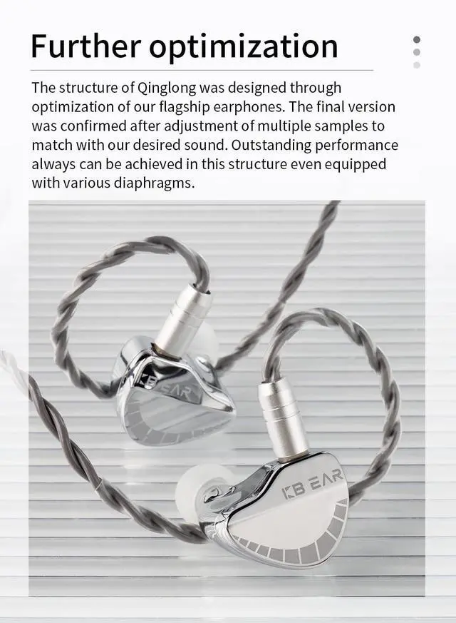 Alt view image 5 of 5 - KBEAR Qinglong in Ear Wired Headphone No Mic+5 Pairs KBEAR 07 Ear Tips