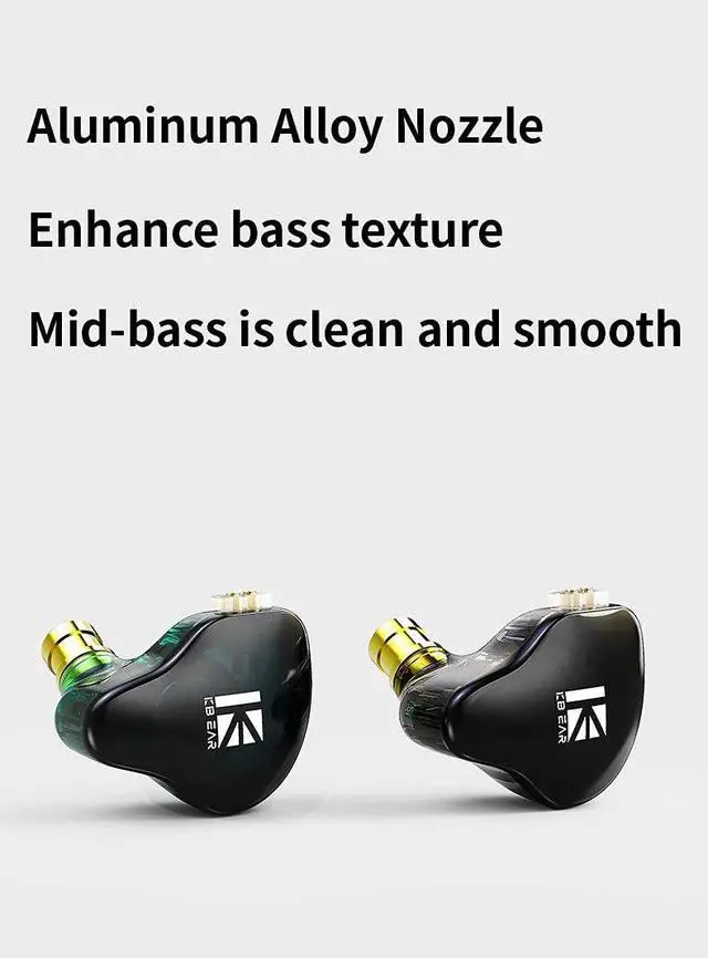 Main image of Kinboofi KBEAR KS2 in-Ear Monitors, Stereo Wired Headphones in-Ear Headphone,+5 Pairs KBEAR 07 Ear Tips