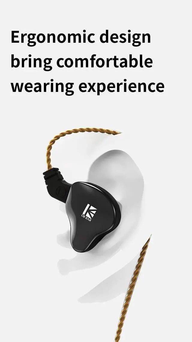 Alt view image 3 of 4 - Kinboofi KBEAR KS2 in-Ear Monitors, Stereo Wired Headphones in-Ear Headphone,+5 Pairs KBEAR 07 Ear Tips