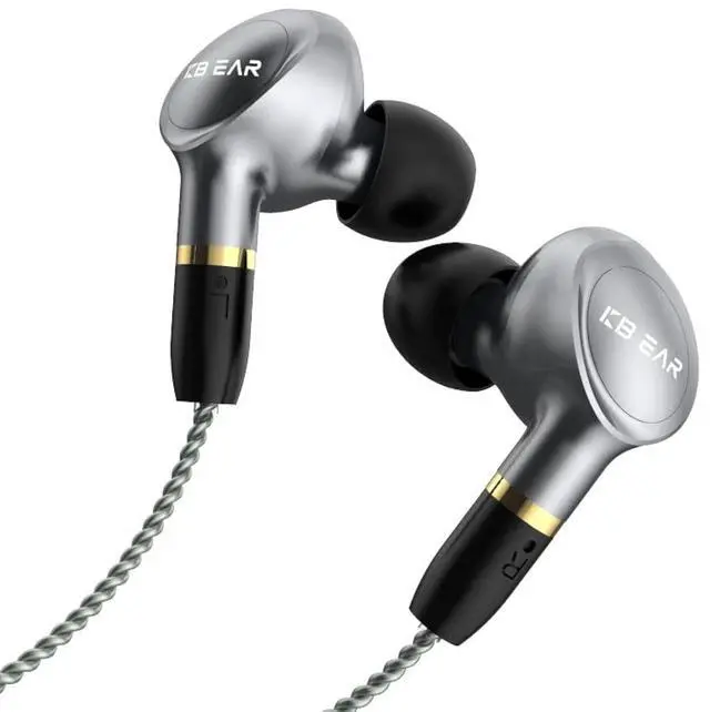 Main image of keephifi in-Ear Earphone [KBEAR Ormosia] Wired HiFi IEM with 10mm DD+ Composite BA in Ear Earbud with MMCX Detachable Cable, Aluminum Alloy Cavity Headphone (Grey)