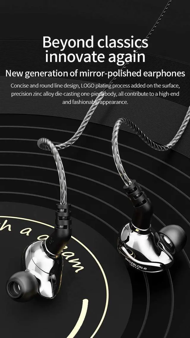 Alt view image 3 of 5 - keephifi in-Ear Headphones BLON BL01 10mm Bio-Fiber Diaphragm Earphones for Powerful Sound, HiFi Bass Noise-canceling, No Latency Earbuds for Games, Music,Sports and Videos (no mic, Gun)