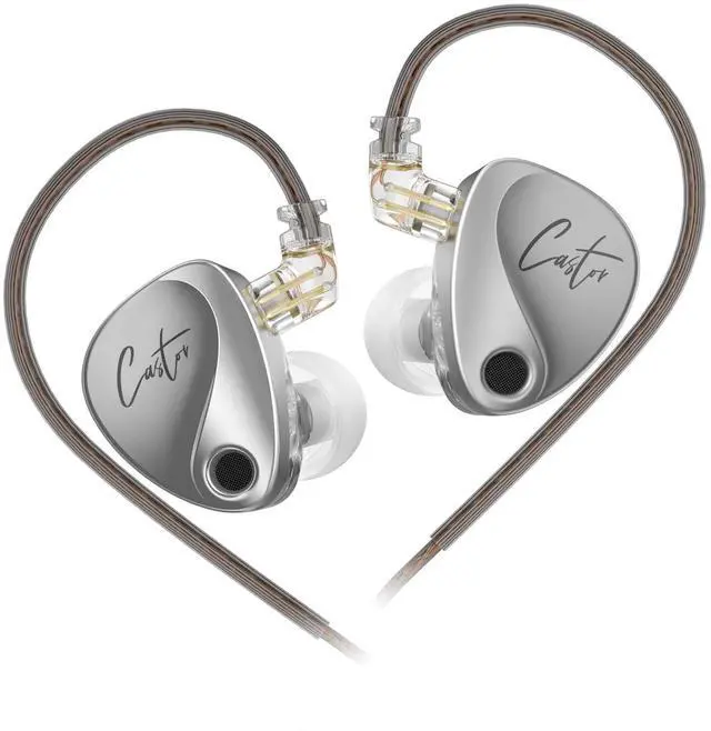Alt view image 2 of 5 - Bundle for KZ Castor Silver no Mic & KBEAR Earbuds Case