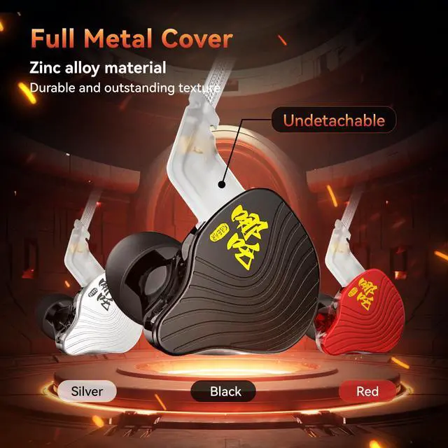 Alt view image 4 of 5 - KBEAR NZ02 in Ear Monitor Wired Headphones, PU + PET Dual Magnetic Circuit Wired Gaming Earbuds, 3D Sound iems for Gaming IEM Earbuds for Musicians/Game/Voice Calls, Non-Detachable (TYPE-C, with Mic)