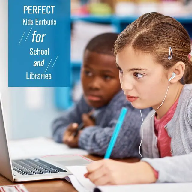 Alt view image 4 of 5 - Kanayu 100 Pack Bulk Earbuds for Kids Students Classroom Ear Buds Class Set Headphones Multipack School Earphones Individually Bagged, Operation Christmas Bulk Items(Black and White,Style 2)