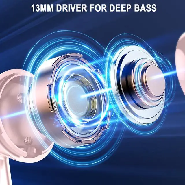 Alt view image 5 of 5 - Wireless Earbuds, Bluetooth 5.4 Headphones HiFi Stereo, in Ear Earphones with 4 ENC Noise Cancelling Mics, 40H Playback Ear Buds with Mini Case LED Display, IP7 Waterproof Headset with USB C Charging