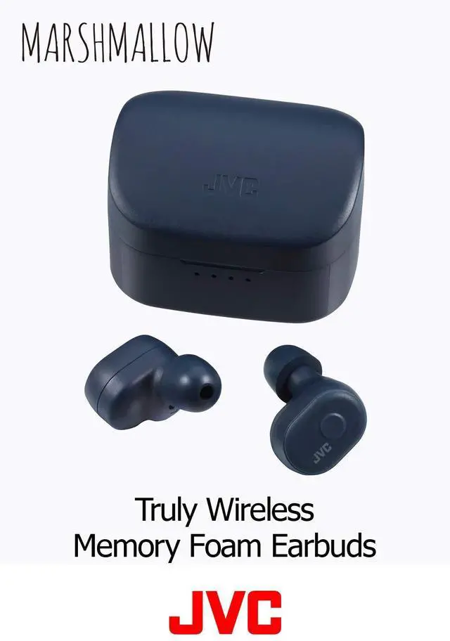 Alt view image 2 of 5 - JVC Truly Wireless Earbuds Headphones, Bluetooth 5.0, Water Resistance(Ipx5), Long Battery Life (4+10 Hours), Secure and Comfort Fit with Memory Foam Earpieces - HAA10TA (Blue)