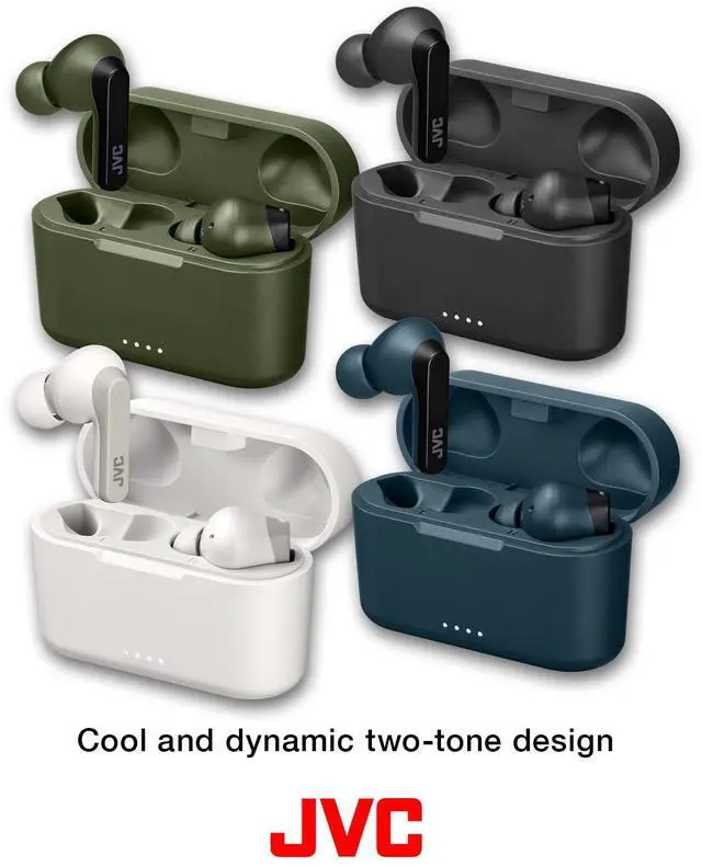 Alt view image 3 of 5 - JVC RIPTIDZ True Wireless Headphones with Touch Sensor Operation, Single Ear use, IPX5, Bluetooth 5.1, Long Battery Life (up to 30 Hours) - HAA9TA (Blue), Small