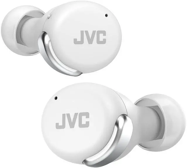 Main image of JVC Compact True Wireless Headphones with Active Noise Cancelling, Low-Latency Mode for Gaming and Movies, Bluetooth 5.2, Long Battery Life (up to 21 Hours) - HAA30TW (White), Small