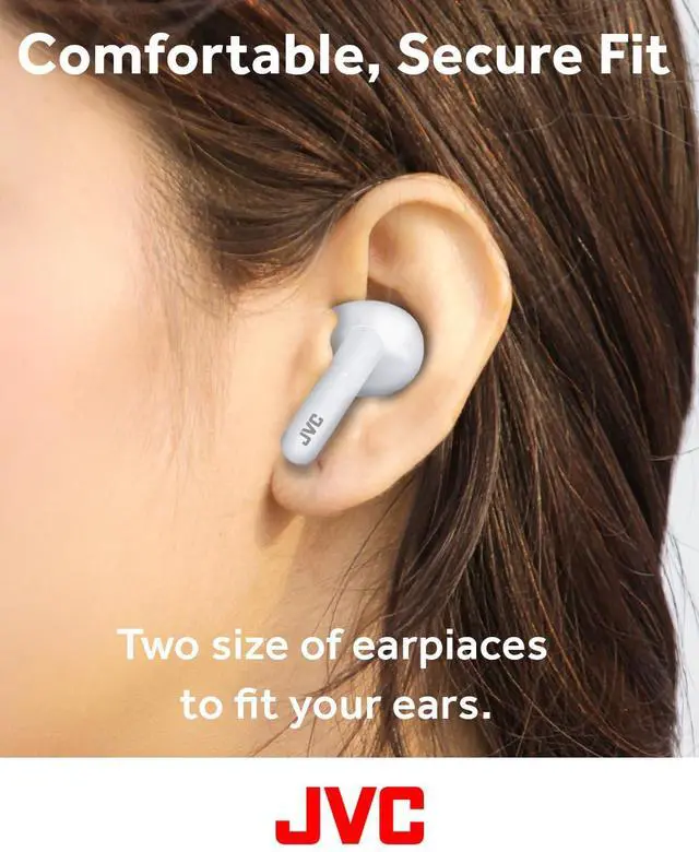 Alt view image 4 of 5 - JVC Ultra Compact True Wireless Earbuds Headphones, Total 12 Hour Battery Life, Sound with 13mm Driver, USB-C Connection - HAB5TW (White)