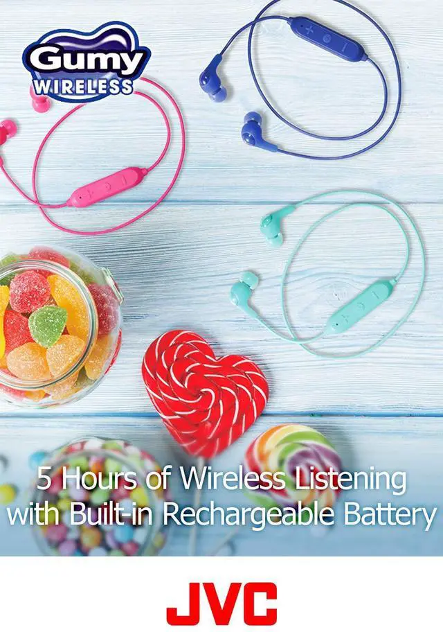 Alt view image 5 of 5 - JVC Soft Wireless Earbud with Stayfit Tips, Remote and Mic and Bluetooth White (HA-FX9BTW) (Pack of 2)