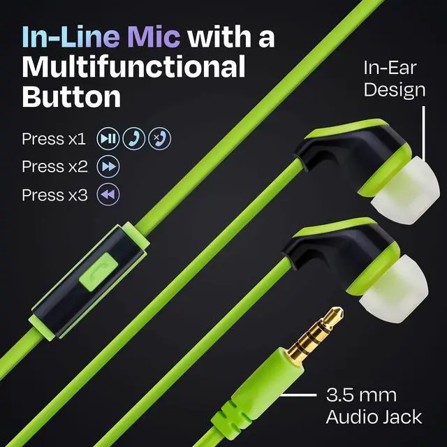 Alt view image 4 of 5 - 60-Pack Wired Earbuds Bundle: 30 Color Call Earbuds with Microphone + 30 Jelly Roll Earbuds Without Mic | Bulk In-Ear Headphones with Silicone Tips for Schools, Classrooms, Libraries, and Travel