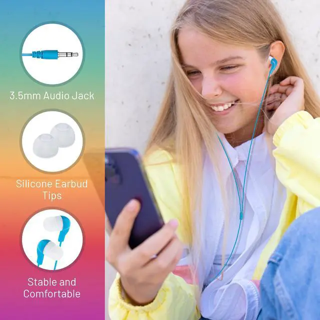 Alt view image 5 of 5 - 60-Pack Wired Earbuds Bundle: 30 Color Call Earbuds with Microphone + 30 Jelly Roll Earbuds Without Mic | Bulk In-Ear Headphones with Silicone Tips for Schools, Classrooms, Libraries, and Travel