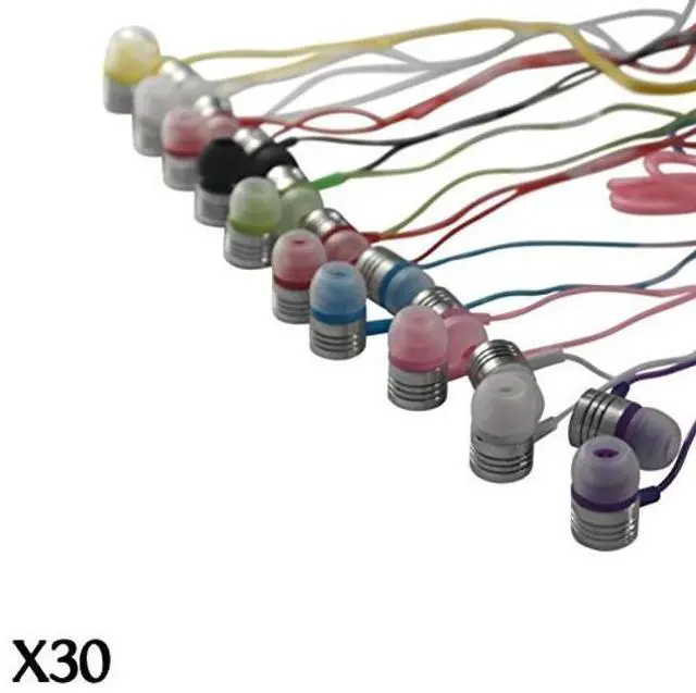 Alt view image 3 of 5 - 130-Pack Bulk Wired Earbuds: 100 Simple White Earphones + 30 Colorful Jelly Matte Earbuds | Wired Headphones with 3.5mm Jack for Schools, Classrooms, Libraries, Kids, Students, and Bulk Events