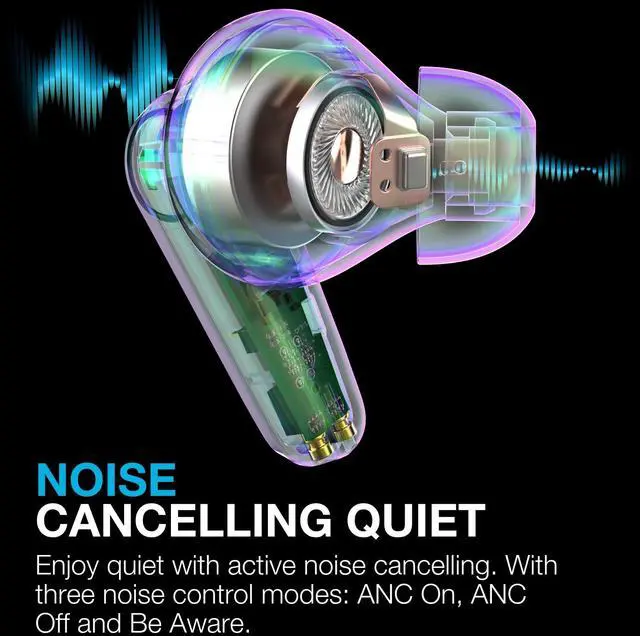 Alt view image 2 of 5 - JLab Go Pods ANC True Wireless Bluetooth Earbuds & Charging Case, Sage, Hybrid Active Noise canceling + Be Aware for Safe Listening, 26+ Hours Total Playtime, Clear Calls, Custom Sound via App