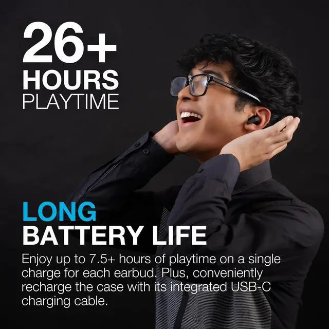 Alt view image 3 of 5 - JLab Go Pods ANC True Wireless Bluetooth Earbuds & Charging Case, Sage, Hybrid Active Noise canceling + Be Aware for Safe Listening, 26+ Hours Total Playtime, Clear Calls, Custom Sound via App