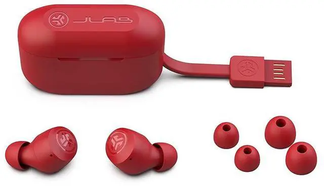 Alt view image 4 of 5 - JLab Go Air Pop True Wireless Earbuds, in Ear Headphones, Bluetooth Earphones, Ear Buds with 32H Playtime, Bluetooth Earbuds with Microphone, USB Charging Case, Dual Connect, EQ3 Sound, Rose
