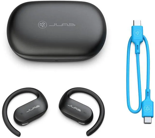 Alt view image 4 of 4 - JLab JBuds Open Sport Earbuds, Black, Ear Hook Design for Workout Fitness, Wireless Open-Ear Audio Freedom, Safe Listening, Bluetooth Multipoint, Customize with The App