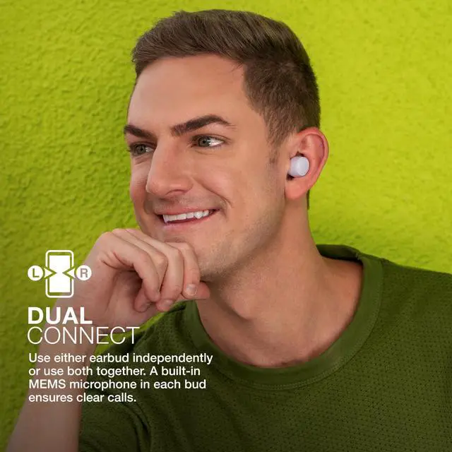 Alt view image 4 of 5 - JLab Go Air Pop True Wireless Earbuds, in Ear Headphones, Bluetooth Earphones, Ear Buds with 32H Playtime, Bluetooth Earbuds with Microphone, USB Charging Case, Dual Connect, EQ3 Sound, Lilac