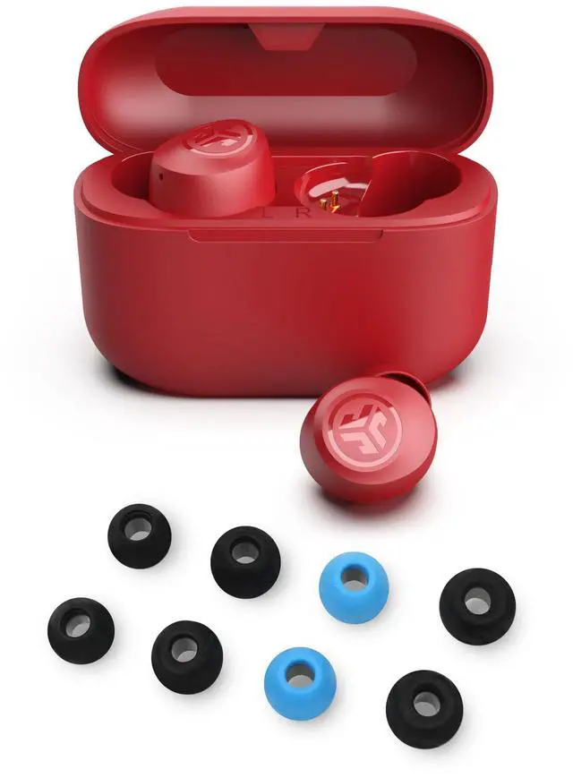 Main image of JLab Go Air Pop+ True Wireless Bluetooth Earbuds in Rose Plus Cloud Foam Mnemonic Earbud Tips