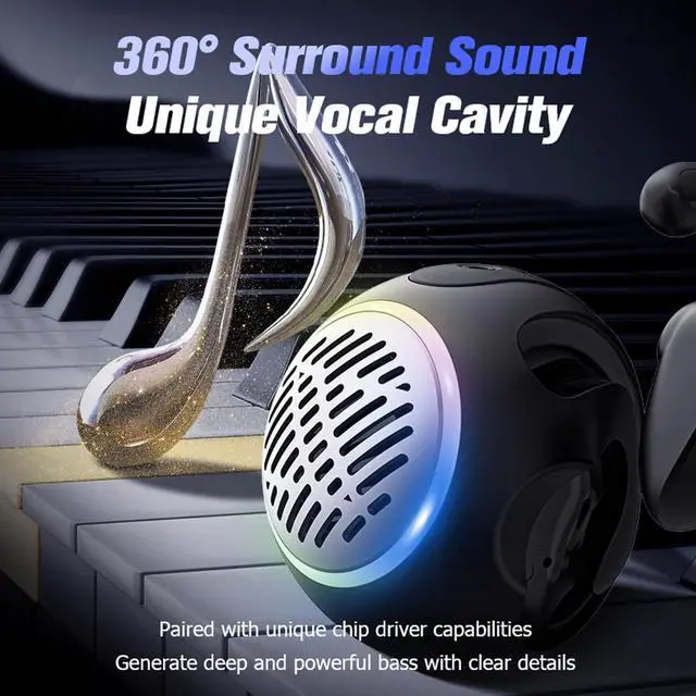 Alt view image 5 of 5 - Open Ear Headphones Over The Ear Earbuds Wireless for Kids, Waterproof Small Mini Portable Bluetooth Speaker with Earbuds, OWS Hanging Earphones Air Bone Conduction Headphones 5.4 Bluetooth Headset