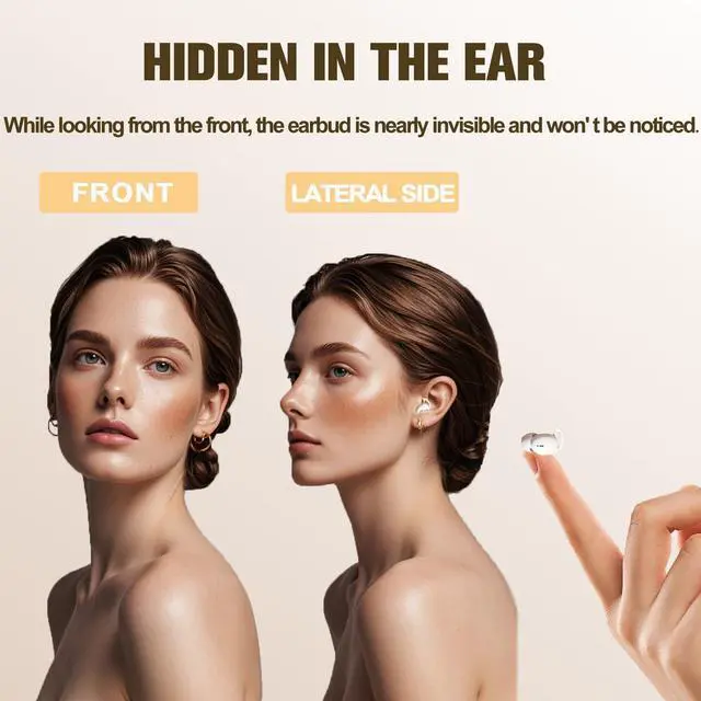 Alt view image 2 of 5 - Wireless Small Mini Invisible Comfortable Earbuds Wireless Bluetooth Noise Cancelling in Ear Soft Headphones for Small Ear Canals Bluetooth Mini Hidden Sleep Ear Buds for iPhone Android Work Sleeping