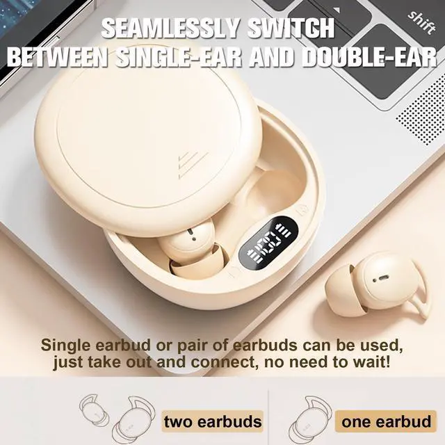 Alt view image 4 of 5 - Wireless Small Mini Invisible Comfortable Earbuds Wireless Bluetooth Noise Cancelling in Ear Soft Headphones for Small Ear Canals Bluetooth Mini Hidden Sleep Ear Buds for iPhone Android Work Sleeping