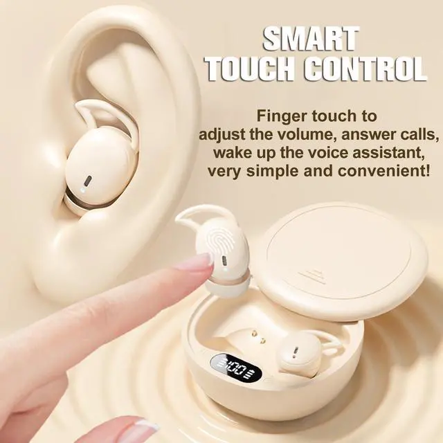 Alt view image 5 of 5 - Wireless Small Mini Invisible Comfortable Earbuds Wireless Bluetooth Noise Cancelling in Ear Soft Headphones for Small Ear Canals Bluetooth Mini Hidden Sleep Ear Buds for iPhone Android Work Sleeping