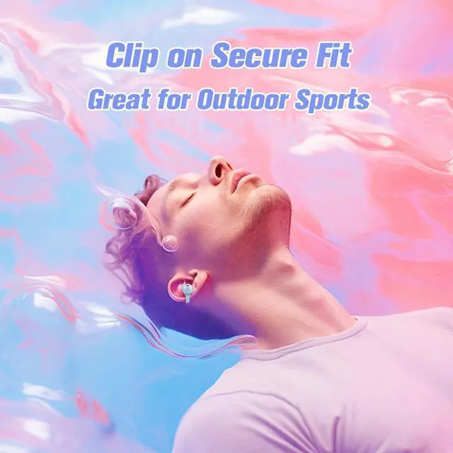 Alt view image 3 of 5 - Clip On Open Ear Earbuds Wireless Bluetooth Small Earclip Outer Ear Clip Kids Air Bone Conduction Headphones Open Ear Ear Buds That Don't Go in Ear Air Bone Conducting Earphones Headset Speaker