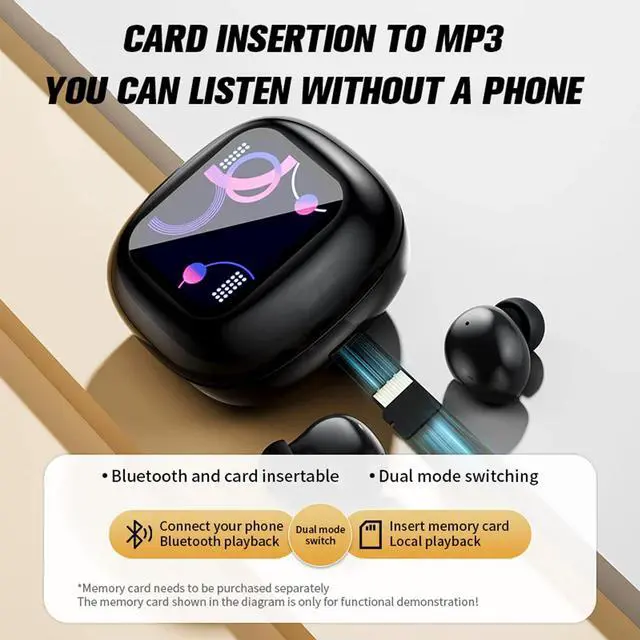Alt view image 3 of 5 - Touch Screen Invisible Small Mini Earbuds Wireless Bluetooth 5.4 Discreet Hidden Headphones for Work, Active Noise Cancelling Earphone Touchscreen ANC Earbuds Blue Tooth Ear Buds for Small Ears Canals