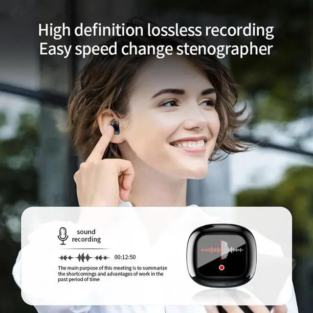 Alt view image 4 of 5 - Touch Screen Invisible Small Mini Earbuds Wireless Bluetooth 5.4 Discreet Hidden Headphones for Work, Active Noise Cancelling Earphone Touchscreen ANC Earbuds Blue Tooth Ear Buds for Small Ears Canals