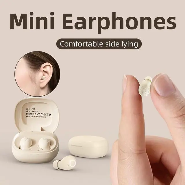 Alt view image 2 of 5 - Xmenha Mini Invisible Small Tiny Earbuds Wireless Bluetooth Ear Buds for Small Ears Canals Women Sleep Earbuds for Side Sleepers Sleeping Micro Smallest Discreet Hidden Earbuds Headphones for Work