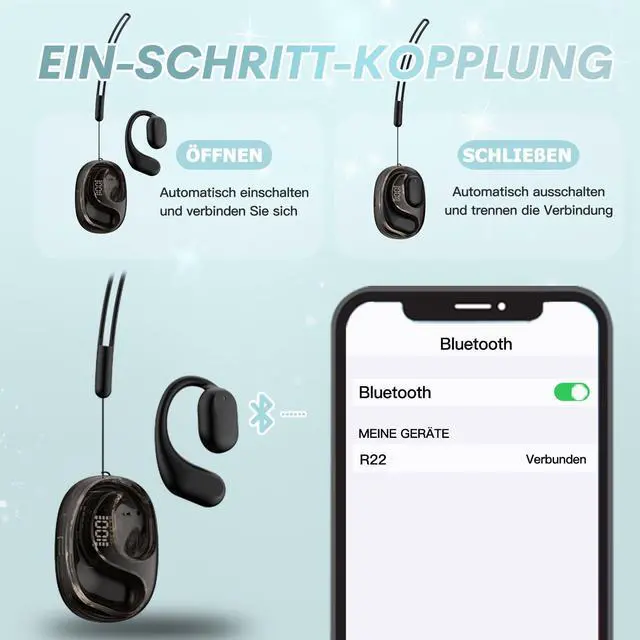 Alt view image 4 of 5 - Open Ear Earbuds OWS Hanging Earphones 5.4 Bluetooth Earphones Over the Ear Earbuds Wireless Bluetooth Sport Air Bone Conduction Conducting Headphones for Running Outer Earbuds for small Ear Canals